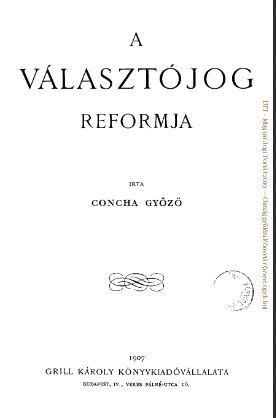 Concha Győző: A választójog reformja