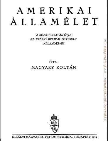 Magyary Zoltán: Amerikai államélet