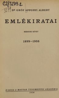 Apponyi Albert: Emlékirataim