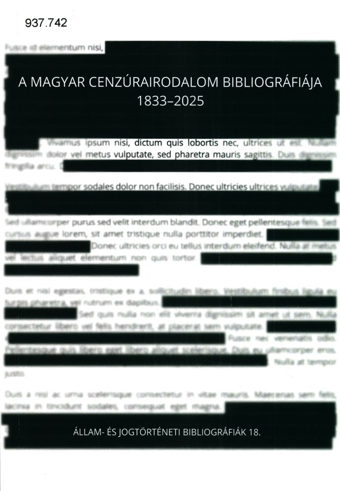 A magyar cenzúrairodalom bibliográfiája, 1833-2025